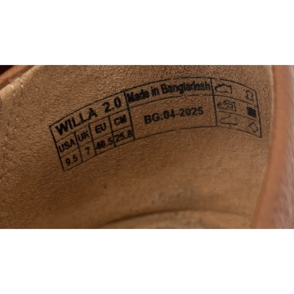 Vionic Willa Flat 2.0 Sz 9.5 Slip On Tan Leather Preppy Chic $140